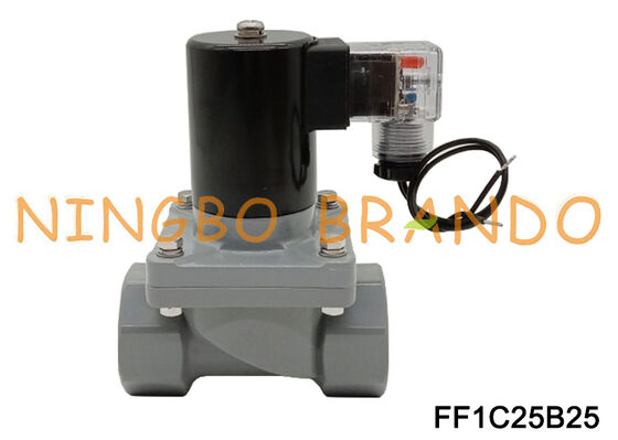 Válvula resistente a los ácidos del solenoide CPVC del agua salada de la corrosión anti de 1" pulgada DN25