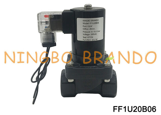 Válvula solenoide eléctrica anticorrosión química de UPVC 3/4" DN20