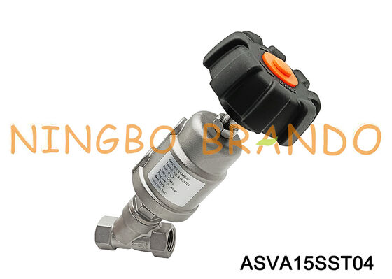 Angle Seat Valve 1/2'' DN 15 Pneumatic Steam Stainless Steel with Opening Adjustable Handle