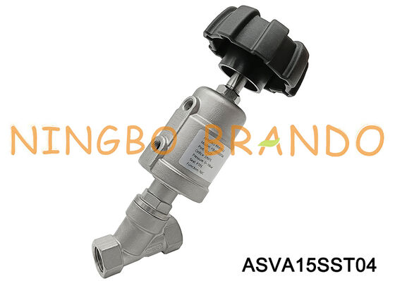 Angle Seat Valve 1/2'' DN 15 Pneumatic Steam Stainless Steel with Opening Adjustable Handle