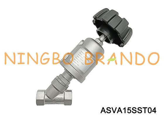 Angle Seat Valve 1/2'' DN 15 Pneumatic Steam Stainless Steel with Opening Adjustable Handle