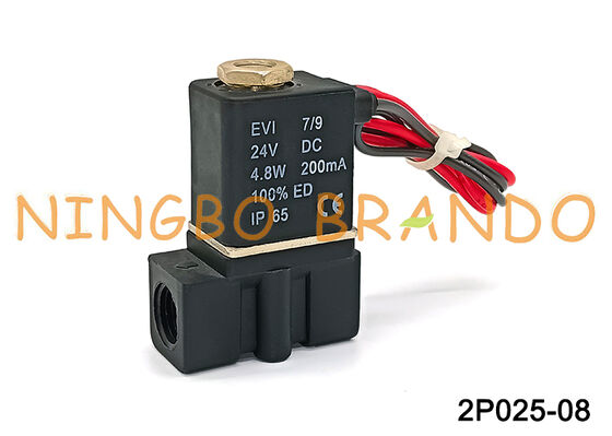 2P025-08 Plastic Pneumatic Direct Acting Solenoid Valve for Air Water DC24V