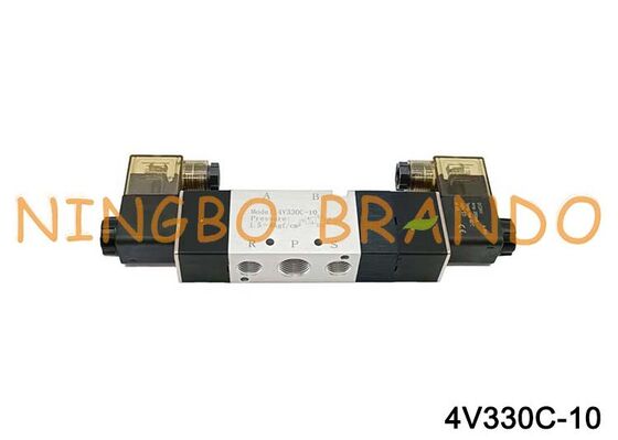Válvula de aire solenoide doble AirTac tipo 4V330C-10 5/3 vías 3/8''