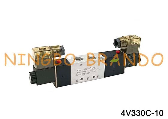 Válvula de aire solenoide doble AirTac tipo 4V330C-10 5/3 vías 3/8''