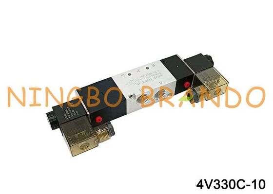 Válvula de aire solenoide doble AirTac tipo 4V330C-10 5/3 vías 3/8''