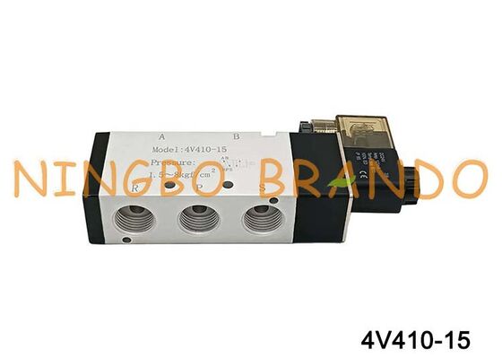 Válvula de aire solenoide AIRTAC tipo 1/2 '' 4V410-15 12V 24V 110V 220V bobina única 2 posiciones 5 vías