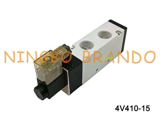 Válvula de aire solenoide AIRTAC tipo 1/2 '' 4V410-15 12V 24V 110V 220V bobina única 2 posiciones 5 vías
