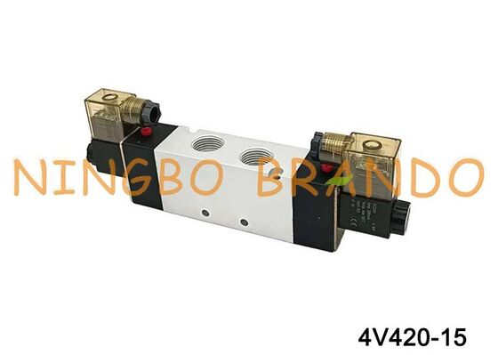 Válvula Solenoide tipo AIRTAC, válvula de aire 4V420-15 DC 12V 24V AC 110V 220V