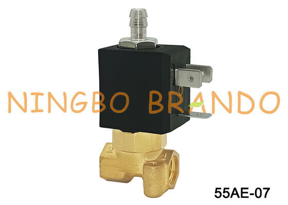 3 vías NC 1/8' válvula de solenoide de latón para cafetería Espresso 230V 240V