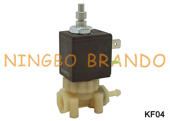 1/8" válvula electromagnética plástica segura PA66 de la categoría alimenticia normalmente abierta de 2 vías AC110V KF04