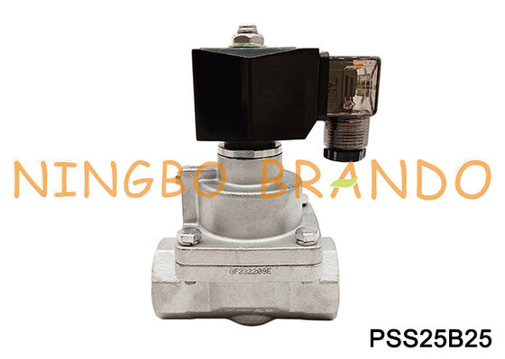 Válvula de acero inoxidable de vapor solenoide eléctrico de alta presión NC de 1 pulgada