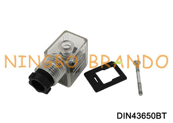 Conector de bobina de válvula solenoide DIN43650B, 11mm, transparente DIN 43650 tipo B
