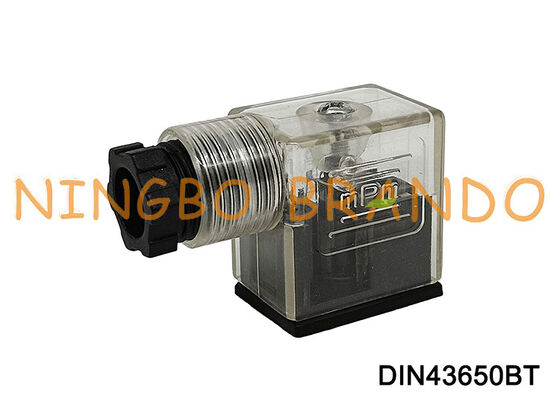 Conector de bobina de válvula solenoide DIN43650B, 11mm, transparente DIN 43650 tipo B