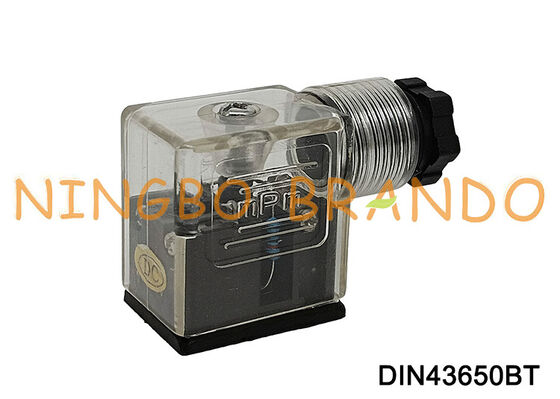 Conector de bobina de válvula solenoide DIN43650B, 11mm, transparente DIN 43650 tipo B