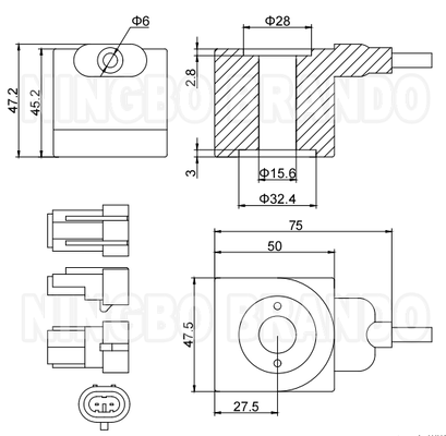 Bobina de solenoide de 24 VCC para regulador de presión METATRON de camión de autobús