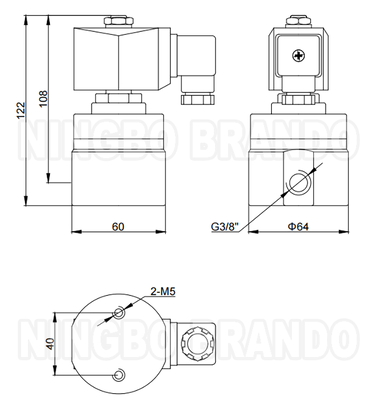Válvula de solenoide de alta presión de 300 bar 3/8'' 220V 110V 24V 12V