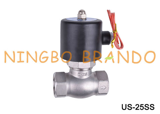 Válvula Solenoide de vapor de acero inoxidable de alta temperatura, US-25, 1 '', DN25, 24V, 220V
