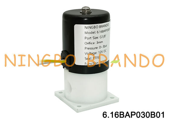 1/8 Inch PTFE Anti-Corrosive Solenoid Valve 12V Chemical Resistant Solenoid Valve 24V
