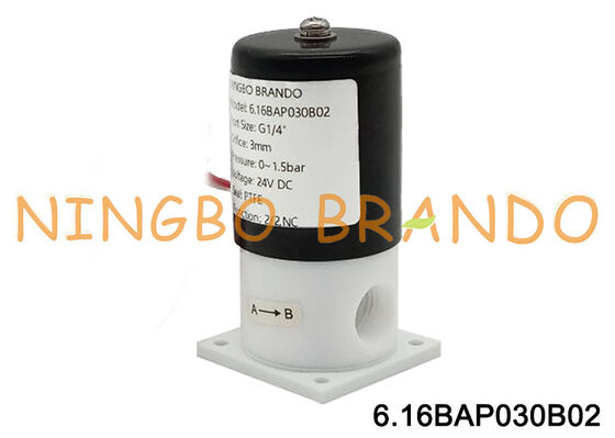 1/4 Inch Anti Corrosion PTFE Acid Resistant Solenoid Valve NC 24V 110V 220V