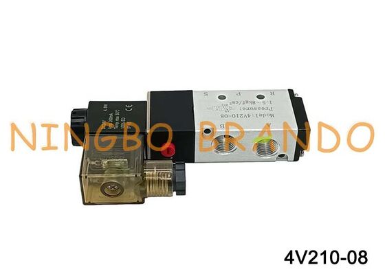 AIRTAC Type 4V210-08 Solenoid Valve 5/2 Way Pneumatic Valve 1/4 Inch Single Solenoid