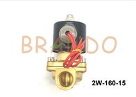 Válvula mandada por solenoide normalmente cercana/válvula electromagnética de cobre amarillo 2W-160-15 de la conexión