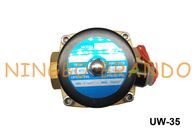 2W350-35 UW-35 1 1/4&quot; tipo válvula electromagnética normalmente cerrada AC110V de UNI-D del diafragma de cobre amarillo del cuerpo NBR