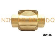 2W350-35 UW-35 1 1/4&quot; tipo válvula electromagnética normalmente cerrada AC110V de UNI-D del diafragma de cobre amarillo del cuerpo NBR