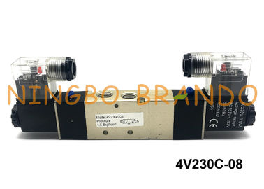 4V230C-08 pinta 1/4&quot; tipo manera eléctrica 12VDC de AirTAC del control 5/3 del doble de la válvula electromagnética del aire