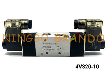 3/8" tipo manera DC12V DC24V AC110V AC220V del NPT 4V320-10 AirTAC de la posición 5 de la válvula electromagnética 2 del doble