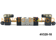 3/8&quot; tipo manera DC12V DC24V AC110V AC220V del NPT 4V320-10 AirTAC de la posición 5 de la válvula electromagnética 2 del doble