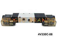 1/4&quot; tipo centro cercano AC220V DC24V del NPT 4V330C-08 AirTAC de la manera neumática de la válvula electromagnética 5/3