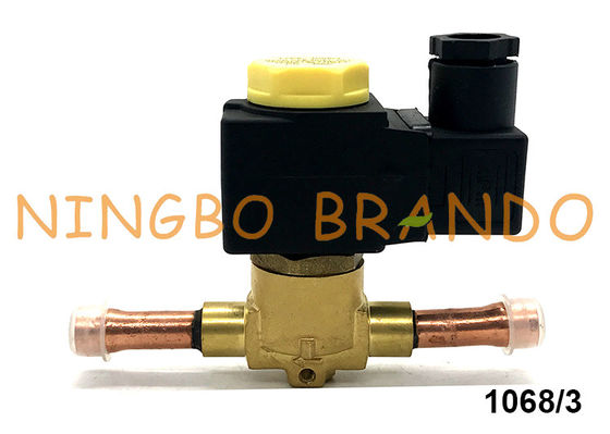 Tipo 3/4&quot; de Castell válvula electromagnética 1068/3 de la refrigeración de cobre amarillo de la soldadura del ODS