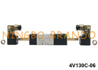Tipo 5/3 manera BSPT 1/8&quot; de AirTAC válvula electromagnética neumática 24VDC 220VAC 4V130C-06