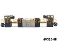 1/4&quot; válvula de control neumático del solenoide del doble de la manera 4V320-08 del NPT 5/2 12V 24V 110V 220V