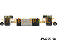 1/4'' 5 Way 3 Position 4V330C-08 Pneumatic Solenoid Valve For Pneumatic Actuator DC24V AC220V AC110V