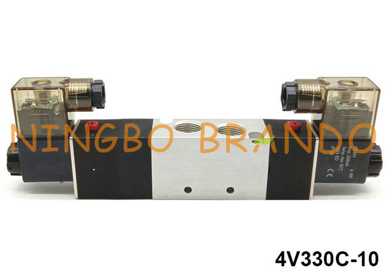 3/8&quot; 5/3 tipo neumático 24V 12V de la válvula electromagnética 4V330C-10 Airtac de la manera