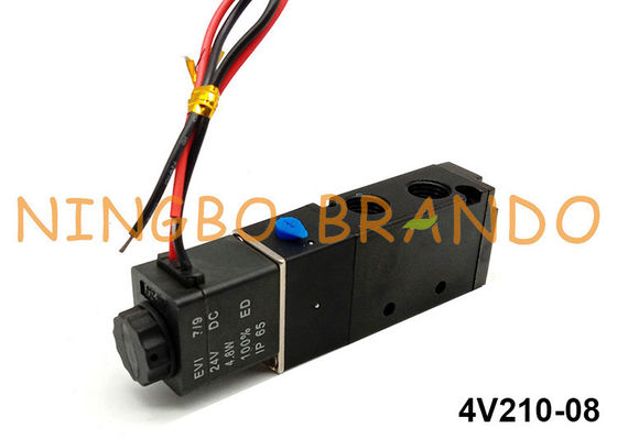 5 tipo neumático 4V210-08 24V DC de Airtac de la válvula electromagnética de la posición de la manera 2