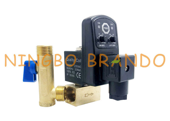 válvula de desagüe automática controlada del contador de tiempo del 1/2” para el compresor de aire 220V