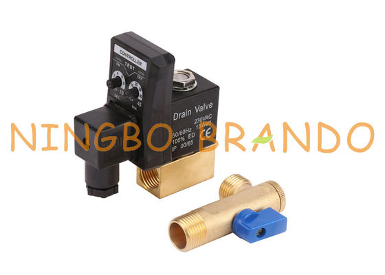 Válvula de desagüe auto del compresor de aire controlado del contador de tiempo 1/4&quot; el 1/2” 110V 220V