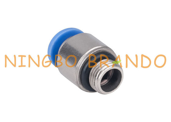Empuje recto masculino redondo para conectar las colocaciones de manguera neumáticas 1/4&quot; 8m m