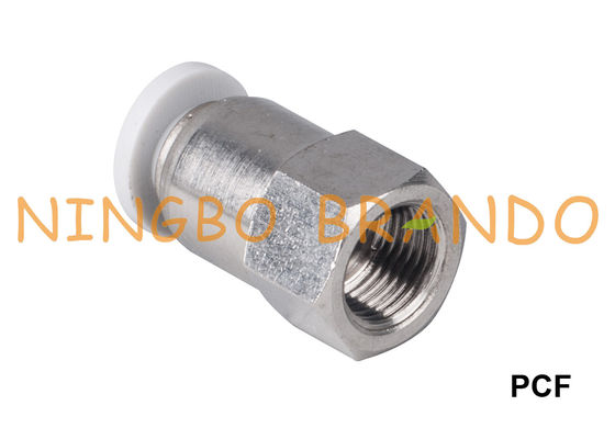 Empuje neumático recto femenino de PCF para conectar las colocaciones 1/8&quot; 1/4&quot; 3/8&quot; el 1/2”