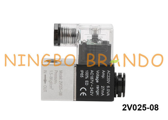 válvula electromagnética neumática 24VDC 12VDC de la manera 2V025-1/4 2/2