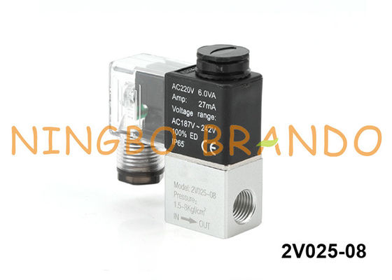 tipo válvula electromagnética 1/4&quot; de 2V025-08 Airtac del aire 24VDC 12VDC
