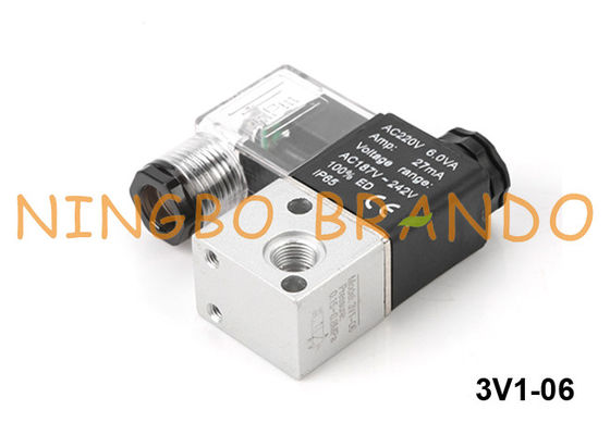tipo manera neumática DC24V de 3V1-06 Airtac de la válvula electromagnética 3/2