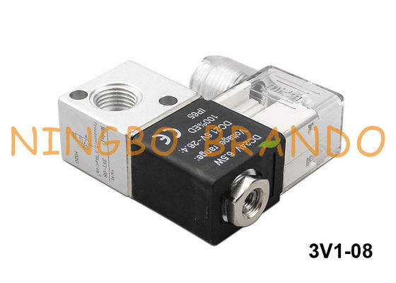 válvula electromagnética 1/4&quot; del aire neumático de la manera 3V1-08 3 12V 24V 110V 220V