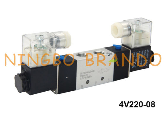 Tipo 5/2 válvula electromagnética neumática 4V220-08-B 24V DC de Airtac de la manera