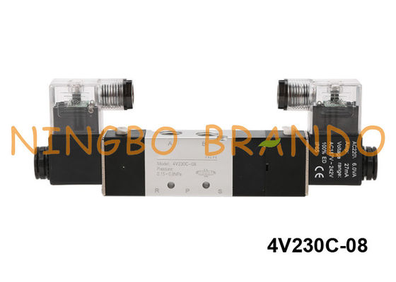 Tipo manera neumática 24V DC de 4V230C-08-DC24V Airtac de la válvula electromagnética 5/3