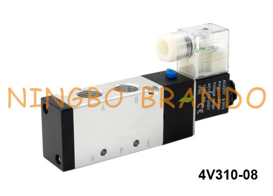 Tipo manera neumática de 4V310-08-DC24V Airtac de la válvula electromagnética 5/2 del aire 24 voltios