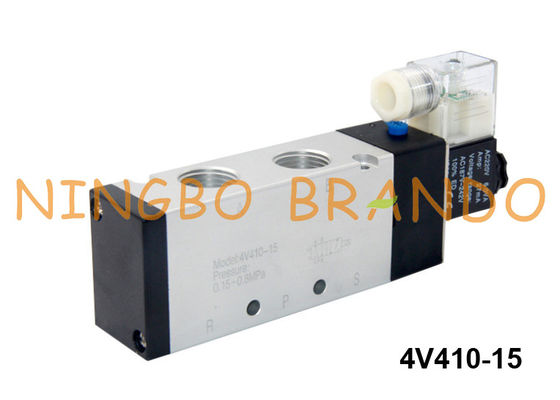 tipo manera neumática de 4V410-15 Airtac de la válvula electromagnética 220V 5/2 del aire el 1/2”