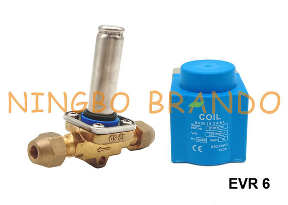 3/8" la válvula electromagnética Danfoss de la refrigeración mecanografía EVR 6 032F8072
